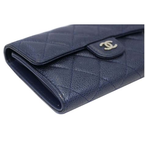 chanel plain navy blue flap wallet|Chanel small zip wallet.